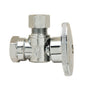 PlumbShop® RELIABLE VALUE™ PLB102X P Angle Style Quarter-Turn Supply Ball Stop, 3/8 in Nominal, FNPT x Compression, 125 psi, Brass Body, Polished Chrome