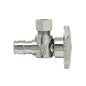 PlumbShop® RELIABLE VALUE™ PLB107X P Angle Style Quarter-Turn Supply Ball Stop, 1/2 x 3/8 in Nominal, Expansion PEX x Compression, 125 psi, Brass Body, Polished Chrome