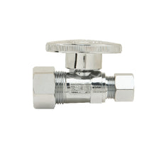 PlumbShop® RELIABLE VALUE™ PLB200X P Straight Quarter-Turn Supply Ball Stop, 1/2 x 3/8 in Nominal, Compression, 125 psi, Brass Body, Polished Chrome