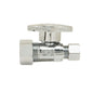 PlumbShop® RELIABLE VALUE™ PLB200X P Straight Quarter-Turn Supply Ball Stop, 1/2 x 3/8 in Nominal, Compression, 125 psi, Brass Body, Polished Chrome