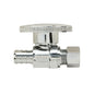 PlumbShop® RELIABLE VALUE™ PLB204X P Straight Quarter-Turn Supply Ball Stop, 1/2 x 3/8 in Nominal, PEX x Compression, 125 psi, Brass Body, Polished Chrome