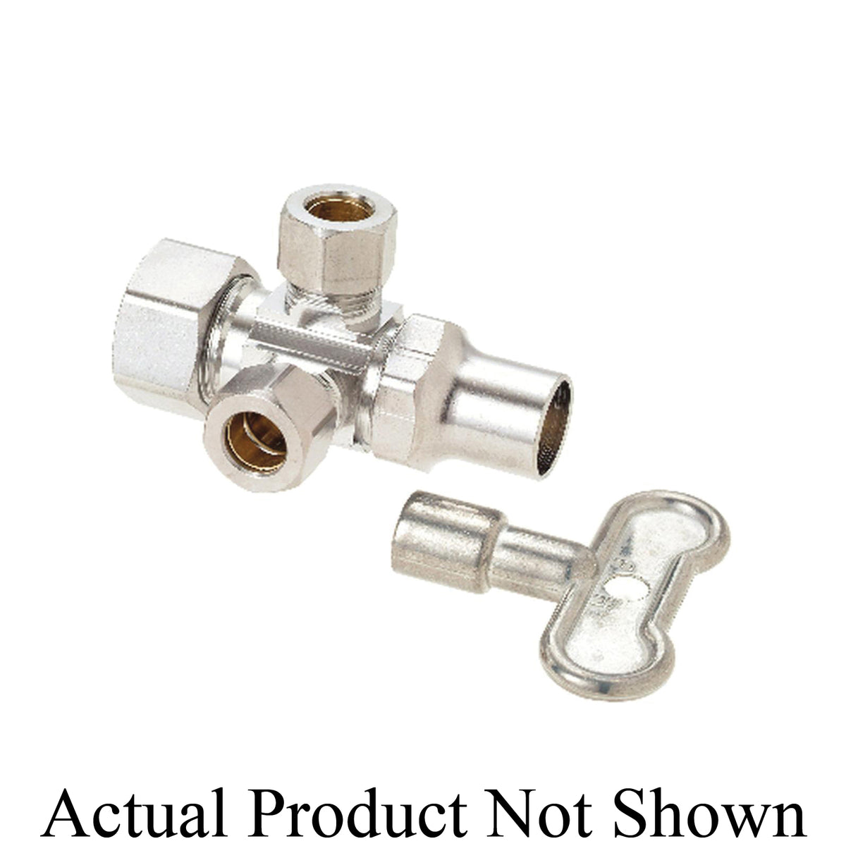 1/2 x 3/8 x 3/8" Dual Outlet Multi-Turn Water - Supply Stop