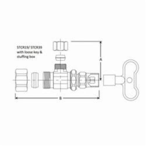 STCR19X - 1/2 x 3/8" C Multi-Turn Angle Stop - Brass