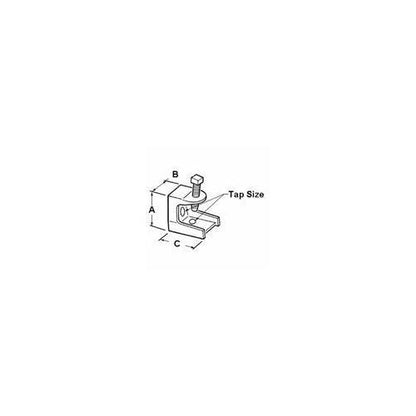 Single Screw Insulator Support Beam Clamp - 1/4-20 Rod