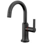 Brizo® 61306LF-H-BL Kintsu® Integrated Hot Faucet with Arc Spout, 1 gpm Flow Rate, 360 deg Swing Spout, Matte Black, 1 Handles