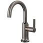 Brizo® 61306LF-H-BNX-L Kintsu® Integrated Hot Faucet with Arc Spout, 1 gpm Flow Rate, 360 deg Swing Spout, Black Onyx, 1 Handles