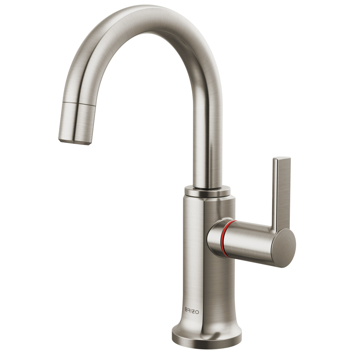 Brizo® 61306LF-H-SS-L Kintsu® Integrated Hot Faucet with Arc Spout, 1 gpm Flow Rate, 360 deg Swing Spout, Stainless, 1 Handles