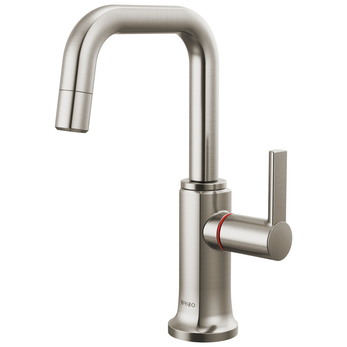 Brizo® 61307LF-H-SS-L Kintsu® Integrated Hot Faucet with Square Spout, 1 gpm Flow Rate, 360 deg Swing Spout, Stainless, 1 Handles