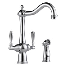 Brizo® 62136LF-PC Kitchen Faucet With Spray, 1.8 gpm, Swivel Spout, Polished Chrome, 2 Handles, Side Spray(Y/N): Yes