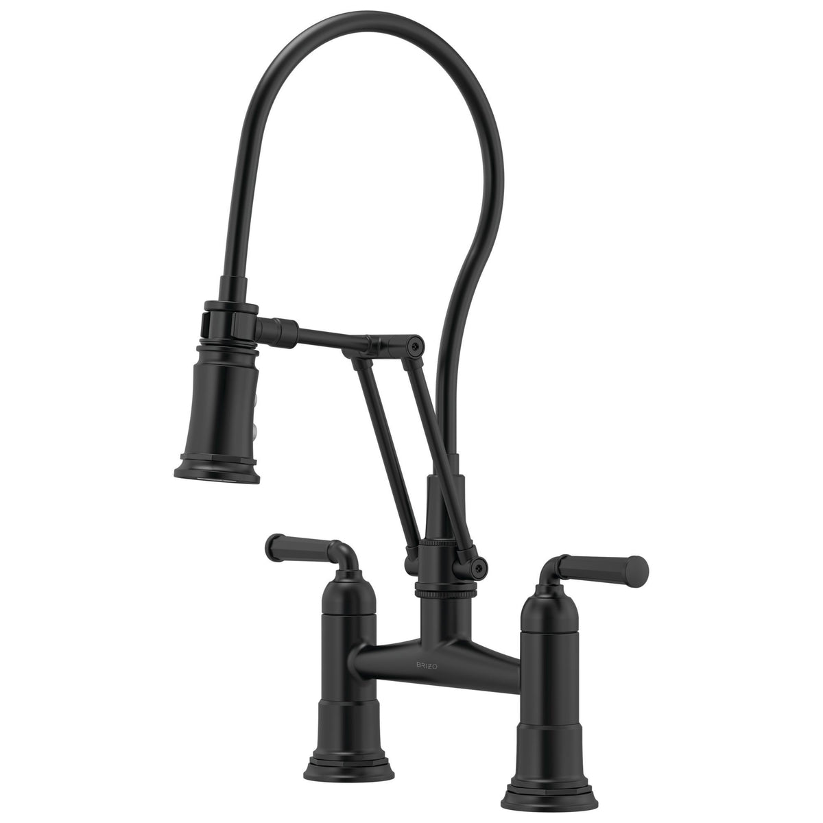Brizo® Rook® Articulating Bridge Faucet, Commercial, 1.8 gpm Flow Rate, 8 in Center, 360 deg Swivel Spout, 2 Handles, Domestic