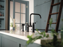 Brizo® 62525LF-BL Artesso® Bridge Kitchen Faucet, 1.8 gpm Flow Rate, 8 in Center, 360 deg Swivel Spout, Matte Black, 2 Handles