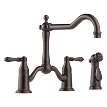 Brizo® 62536LF-RB Tresa® Bridge Kitchen Faucet, Commercial, 1.8 gpm Flow Rate, 8 in Center, 360 deg Swivel Spout, Venetian Bronze, 2 Handles