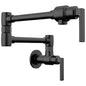 Brizo® 62806LF-BL Kintsu® Pot Filler, 4 gpm Flow Rate, Dual Jointed Swivel Spout, Matte Black, 2 Handles, Import