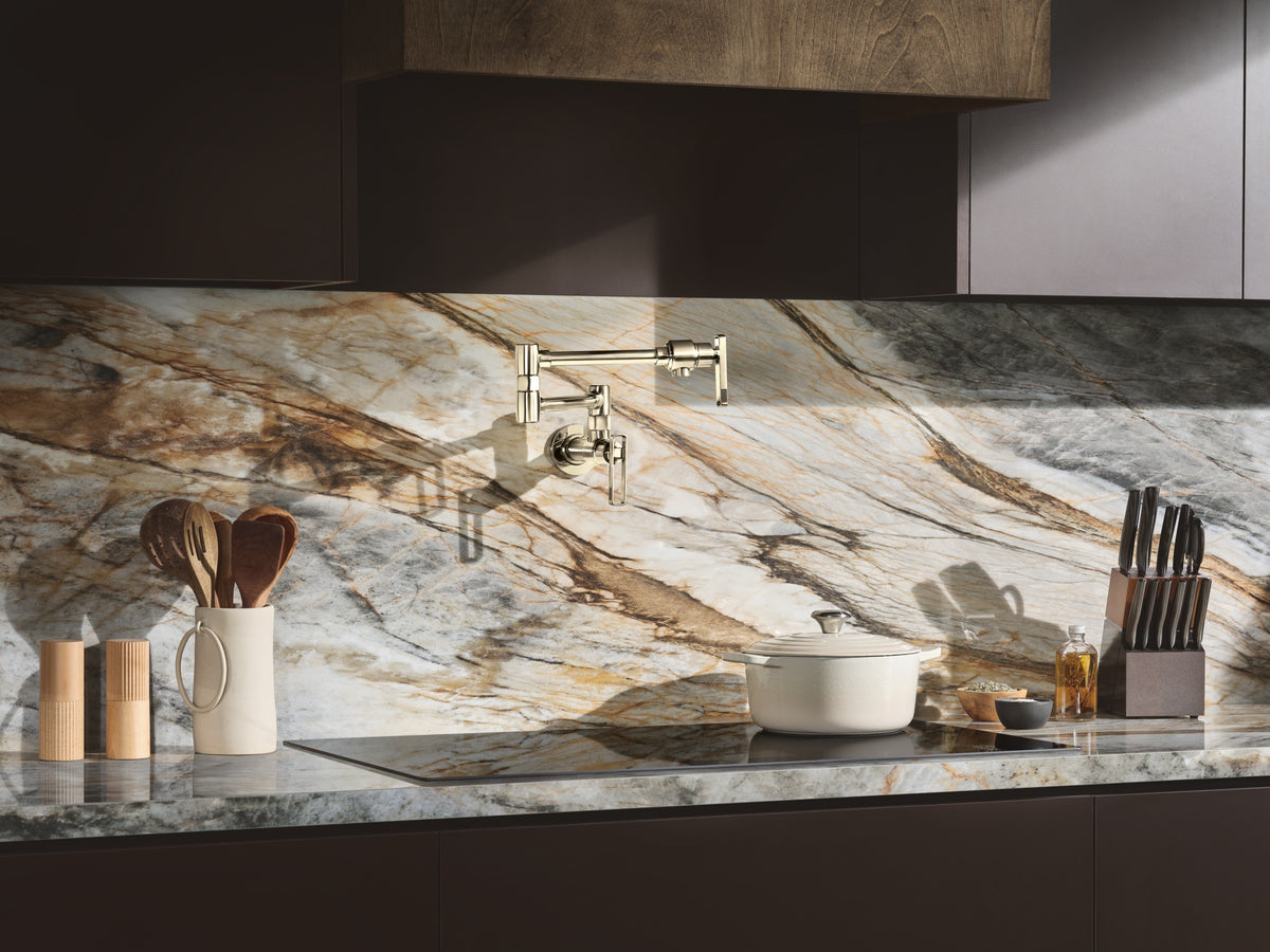 Kintsu - Pot Filler Kitchen Faucet - Brass - Wall Mount