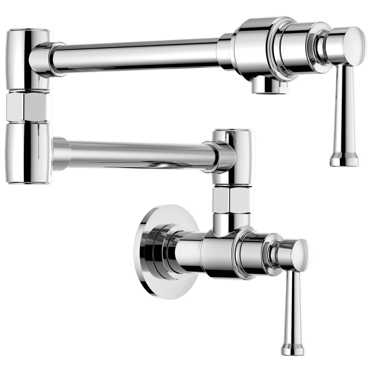 Brizo® 62825LF-PC Pot Filler Faucet, Artesso®, 4 gpm Flow Rate, Swivel Spout, Polished Chrome, 2 Handles, Import