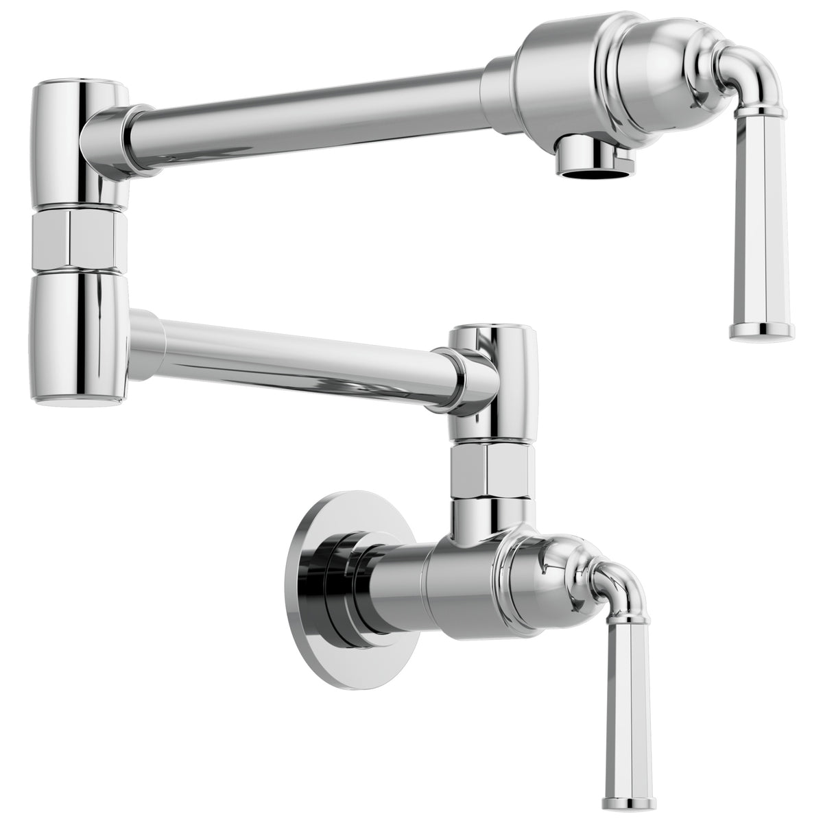 Brizo® Rook® Pot Filler, Commercial/Residential, 4 gpm Flow Rate, Swing Spout, 2 Handles, Import