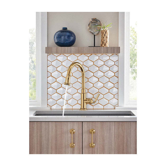 Brizo® 63074LF Rook™ Pull-Down Kitchen Faucet, Brizo® Rook™ Pull-Down Kitchen Faucet, 1.8 gpm Flow Rate, 1 Handles, 1 Faucet Holes, Function: Traditional, Domestic, Commercial