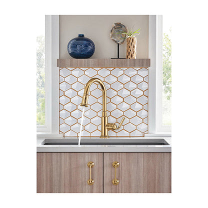 Brizo® 63074LF Rook™ Pull-Down Kitchen Faucet, Brizo® Rook™ Pull-Down Kitchen Faucet, 1.8 gpm Flow Rate, 1 Handles, 1 Faucet Holes, Function: Traditional, Domestic, Commercial