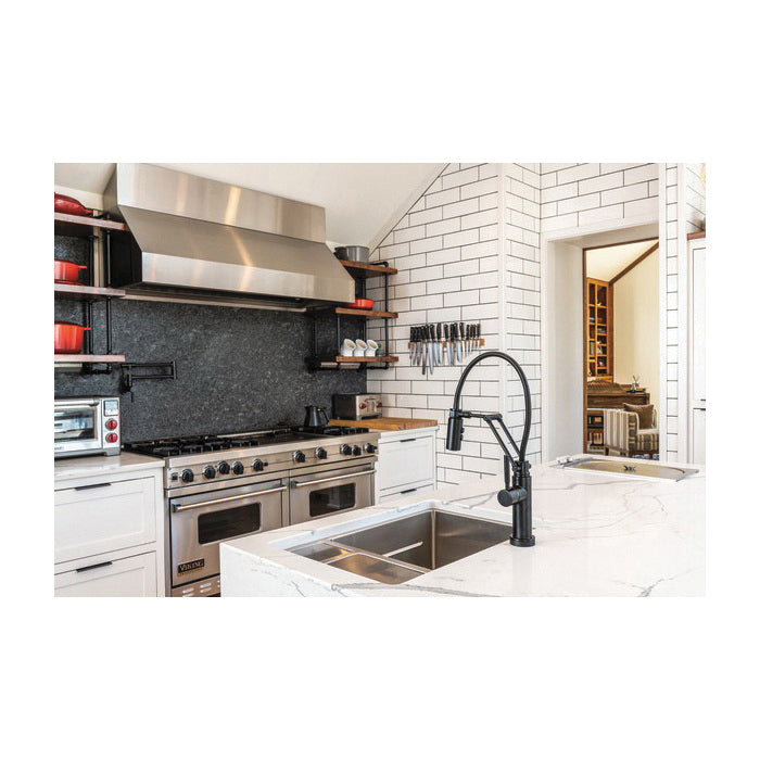 Brizo® 63121LF Solna® Articulating Kitchen Faucet With Finished Hose, Brizo® Solna® Articulating Kitchen Faucet With Finished Hose, 1.8 gpm Flow Rate, 1 Handle, 1 Faucet Hole, Function: Traditional, Domestic, Commercial