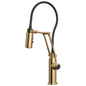 Brizo® 63221LF-PGLHP Odin® Dual-Jointed Kitchen Faucet, 1.8 gpm Flow Rate, Polished Gold, 1 Handles, 1 Faucet Holes, Function: Kitchen