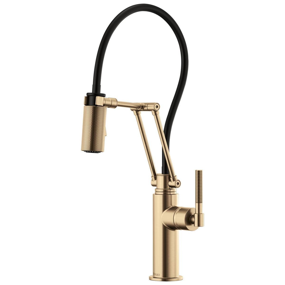 Brizo® 63243LF-GL Litze™ Articulating Kitchen Faucet, 1.8 gpm Flow Rate, Swivel Spout, Luxe Gold, 1 Handles