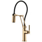 Brizo® 63243LF-GL Litze™ Articulating Kitchen Faucet, 1.8 gpm Flow Rate, Swivel Spout, Luxe Gold, 1 Handles