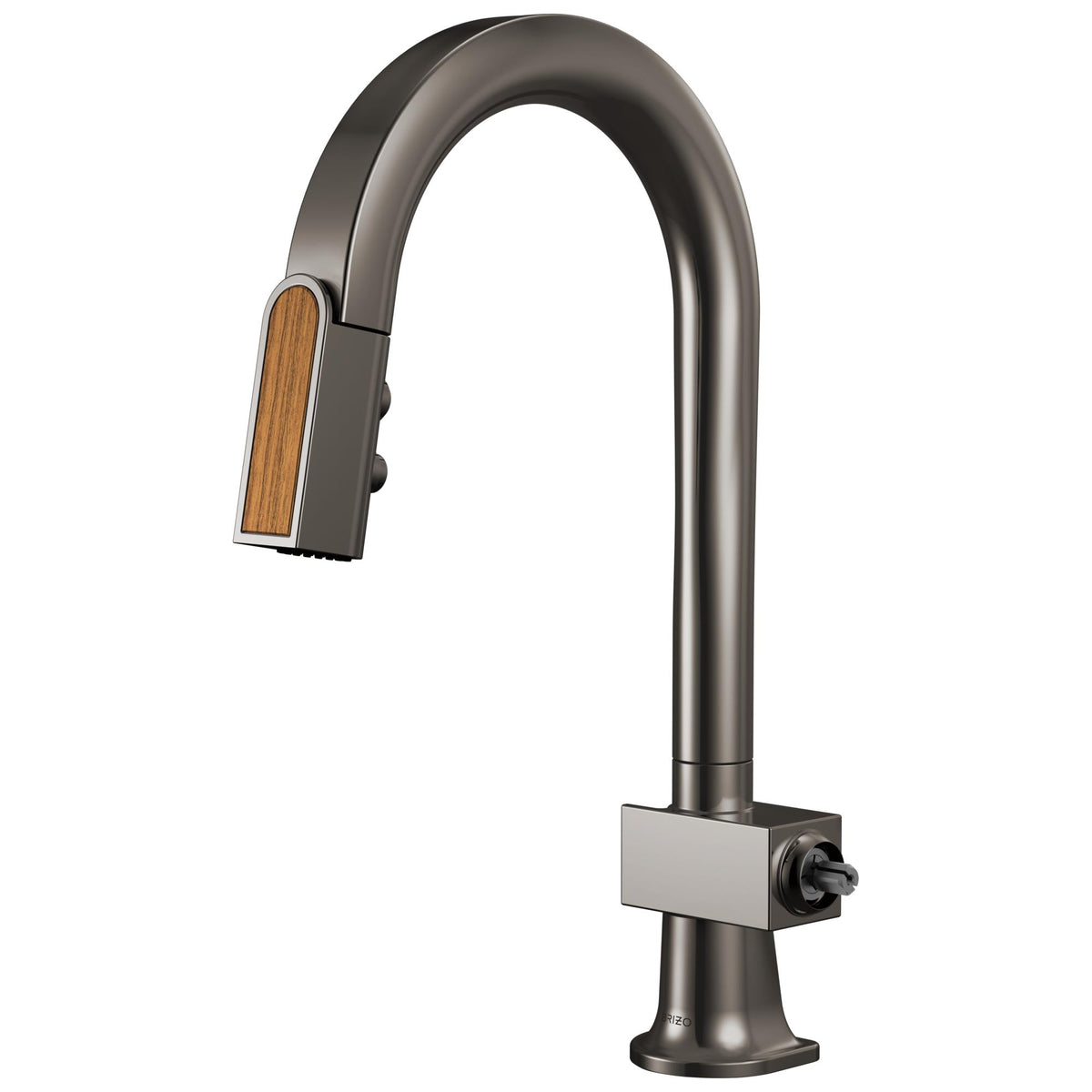 Brizo® 63922LF-BNXWDLHP 63922LF Pull-Down Faucet, Frank Lloyd Wright, Brilliance Black Onyx/Wood, 1 Handle, 1.8 gpm
