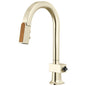 Brizo® 63922LF-PNWDLHP 63922LF Pull-Down Faucet, Frank Lloyd Wright, Polished Nickel/Wood, 1 Handle, 1.8 gpm
