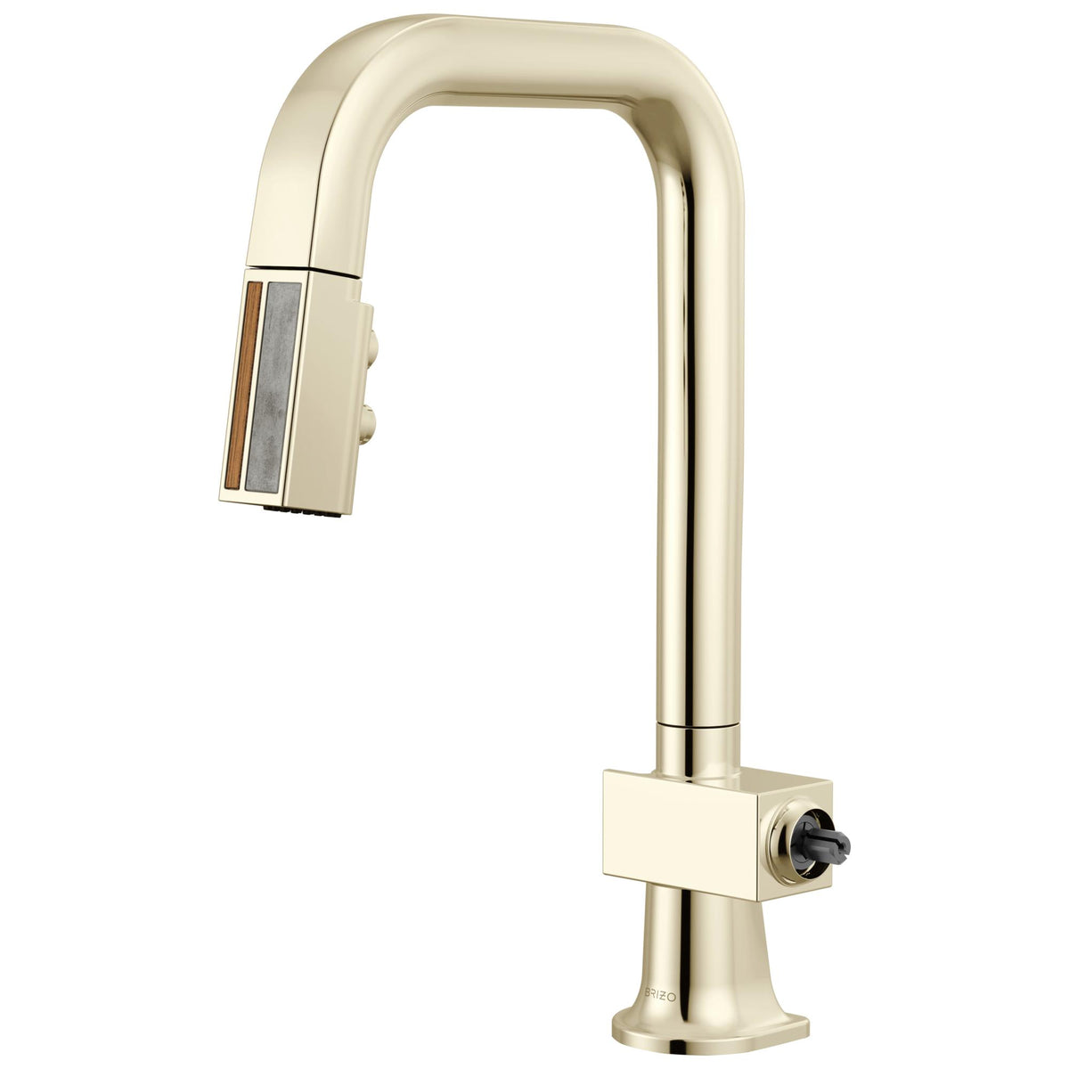 Brizo® 63923LF-PNWDLHP 63923LF Pull-Out Faucet, Frank Lloyd Wright, Polished Nickel/Wood, 1 Handle, 1.8 gpm