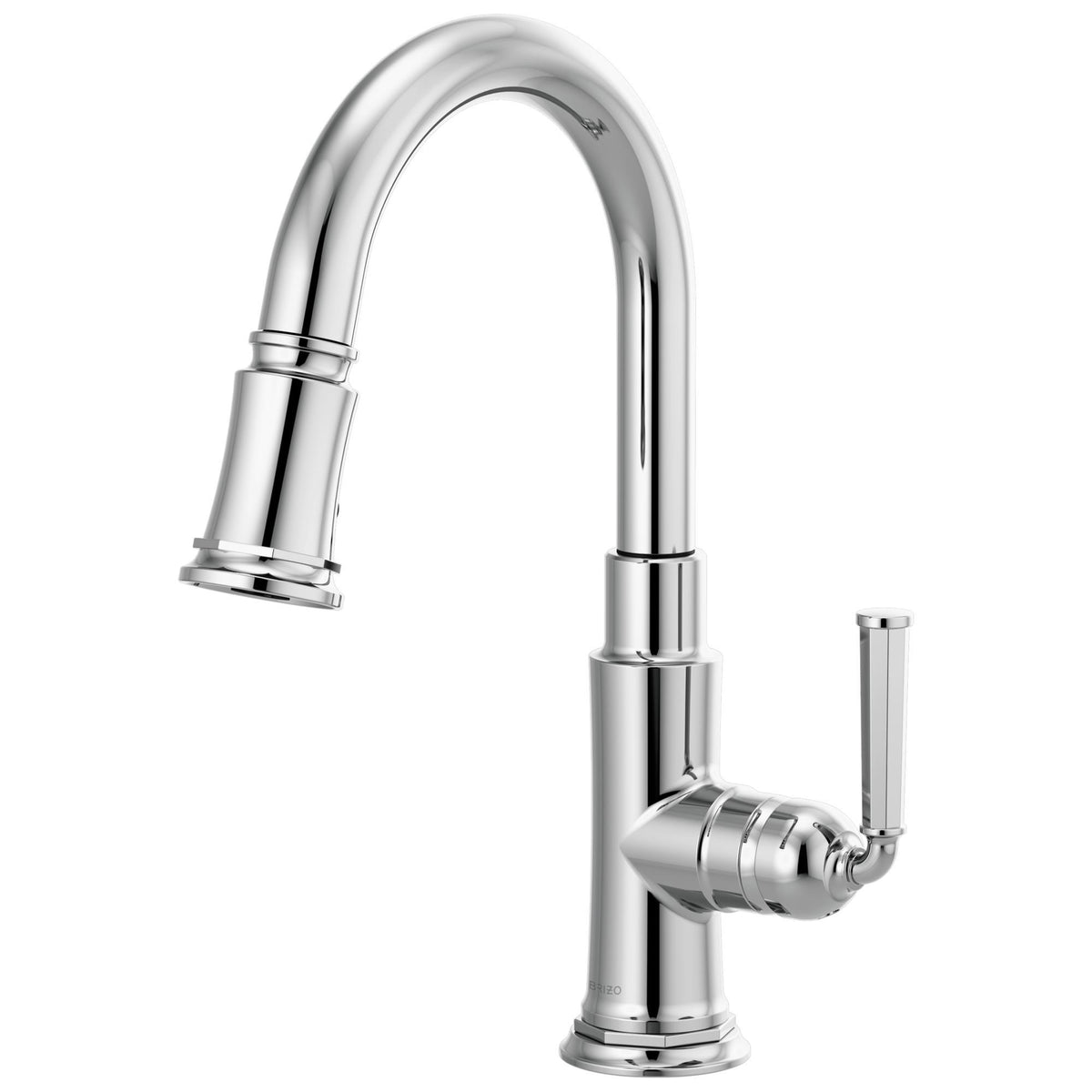 Brizo® 63974LF Rook™ Pull-Down Kitchen Prep Faucet, Brizo® Rook™ Pull-Down Kitchen Prep Faucet, 1.8 gpm Flow Rate, 1 Handles, 1 Faucet Holes, Function: Traditional, Domestic, Commercial