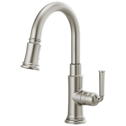 Brizo® 63974LF Rook™ Pull-Down Kitchen Prep Faucet, Brizo® Rook™ Pull-Down Kitchen Prep Faucet, 1.8 gpm Flow Rate, 1 Handles, 1 Faucet Holes, Function: Traditional, Domestic, Commercial