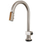 Brizo® 64022LF-SSWDLHP 64022LF Frank Lloyd Wright Pull-Down Kitchen Faucet, 1.8 gpm Flow Rate, Stainless/Wood, 1 Handles, 1 Faucet Holes, Function: Dual-Function