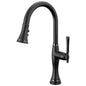 Brizo® 64058LF-BLBNX Pull-Down Kitchen Faucet, 1.8 gpm Flow Rate, Matte Black/Brilliance Black Onyx, 1 Handles, 1 Faucet Holes, Spray/Aerated Stream Function, Import