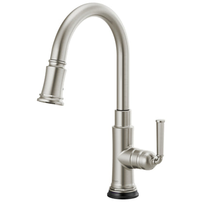 Brizo® 64074LF Rook™ Pull-Down Kitchen Faucet, Brizo® Rook™ Pull-Down Kitchen Faucet, 1.8 gpm Flow Rate, 1 Handles, 1 Faucet Holes, Function: Traditional, Domestic, Commercial
