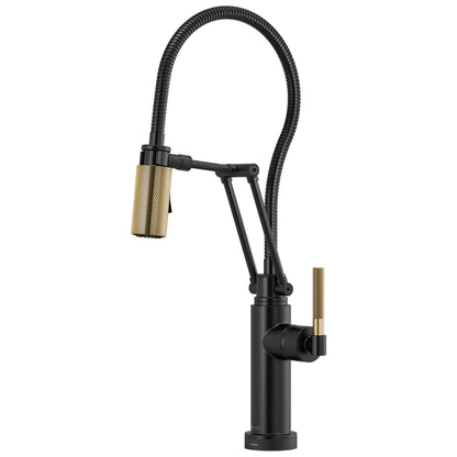 Brizo® 64143LF Litze® Articulating Kitchen Faucet With Finished Hose, Brizo® Litze® Articulating Kitchen Faucet With Finished Hose, 1.8 gpm Flow Rate, 1 Handle, 1 Faucet Hole, Function: Traditional, Domestic, Commercial