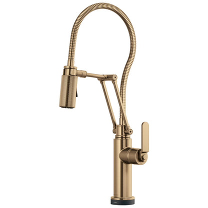 Brizo® 64144LF Litze® Articulating Kitchen Faucet With Finished Hose, Brizo® Litze® Articulating Kitchen Faucet With Finished Hose, 1.8 gpm Flow Rate, 1 Handle, 1 Faucet Hole, Function: Traditional, Domestic, Commercial