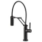 Brizo® 64221LF-BL Articulating Kitchen Faucet, Solna®, Commercial, 1.8 gpm Flow Rate, 8 in Center, Swivel Spout, Matte Black, 1 Handles
