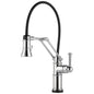Brizo® 64225LF-PC Artesso® Articulating Kitchen Faucet, Commercial, 1.8 gpm Flow Rate, 8 in Center, Swivel Spout, Polished Chrome, 1 Handles
