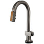 Brizo® 64922LF-BNXWDLHP 64922LF Pull-Down Faucet, Frank Lloyd Wright, Brilliance Black Onyx/Wood, 1 Handle, 1.8 gpm