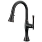 Brizo® 64958LF-BLBNX Pull-Down Kitchen Faucet, 1.8 gpm Flow Rate, Matte Black/Brilliance Black Onyx, 1 Handles, 1 Faucet Holes, Spray/Aerated Stream Function, Import