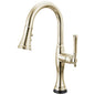 Brizo® 64958LF-PN Pull-Down Kitchen Faucet, 1.8 gpm Flow Rate, Polished Nickel, 1 Handles, 1 Faucet Holes, Spray/Aerated Stream Function, Import