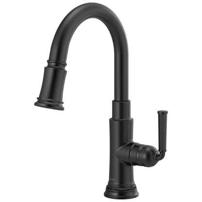 Brizo® 64974LF Rook™ Pull-Down Kitchen Prep Faucet, Brizo® Rook™ Pull-Down Kitchen Prep Faucet, 1.8 gpm Flow Rate, 1 Handles, 1 Faucet Holes, Function: Traditional, Domestic, Commercial