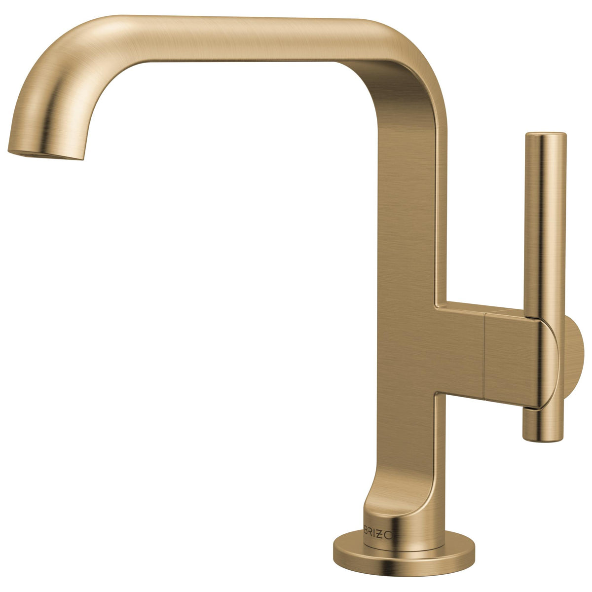 Brizo® 650111LF-GL 650111LF Roccesco™ Single Bathroom Faucet, 1.2 gpm Flow Rate, 5-15/16 in H Spout, 1 Handles, 1 Faucet Holes, Luxe Gold, Function: Lavatory