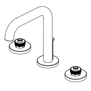 Brizo® 65335LF-SLLHP Litze™ Widespread Lavatory Faucet, Commercial/Residential, 1.5 gpm Flow Rate, 5 in H Spout, 6 to 16 in Center, Luxe Steel, Pop-Up Drain, Import