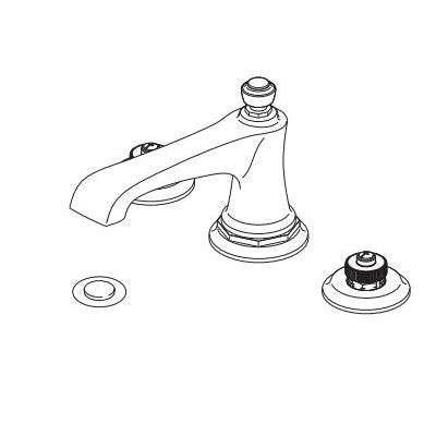 Brizo® Rook™ Widespread Lavatory Faucet, Commercial, 3 in H Spout, 6 to 16 in Center, Pop-Up Drain, Import, 1.5 gpm