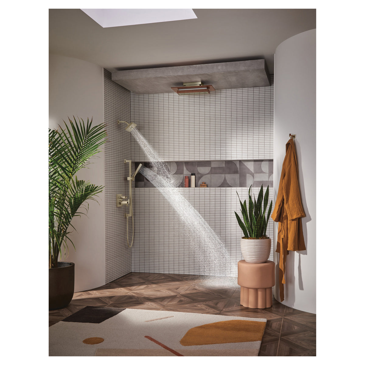 Brizo® RP74448PN Essential™ Shower Series Siderna™ Linear Round Universal Shower Arm and Flange, 7 in L, Wall Mount, 1/2 in NPT, Import