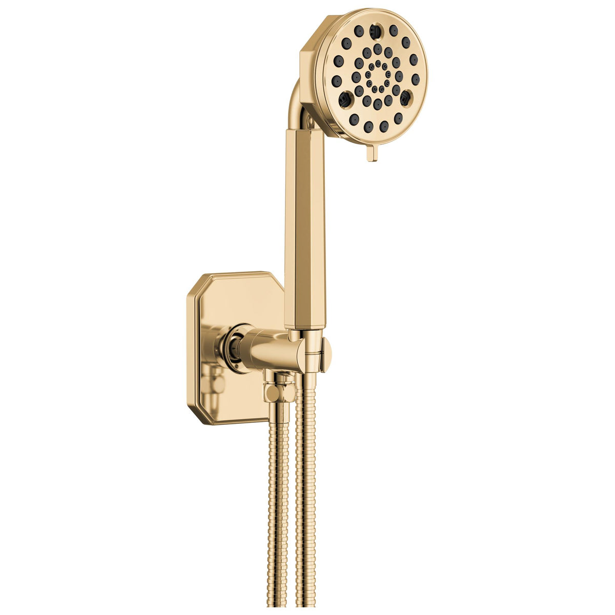 Brizo® 88865-PG Beauclere™ Hand Shower, 3-11/16 in Dia 4-Function Shower Head, 1.75 gpm Flow Rate, 60 to 82 in L Hose, 1/2 in - 14 NPT Connection, Polished Gold, Import