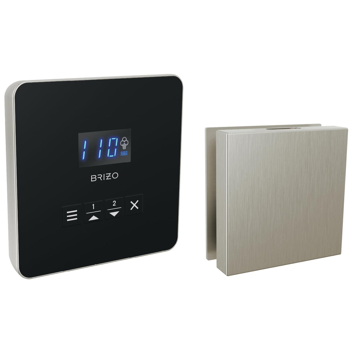 Square Steam Shower Control - Lumicoat Brushed Nickel
