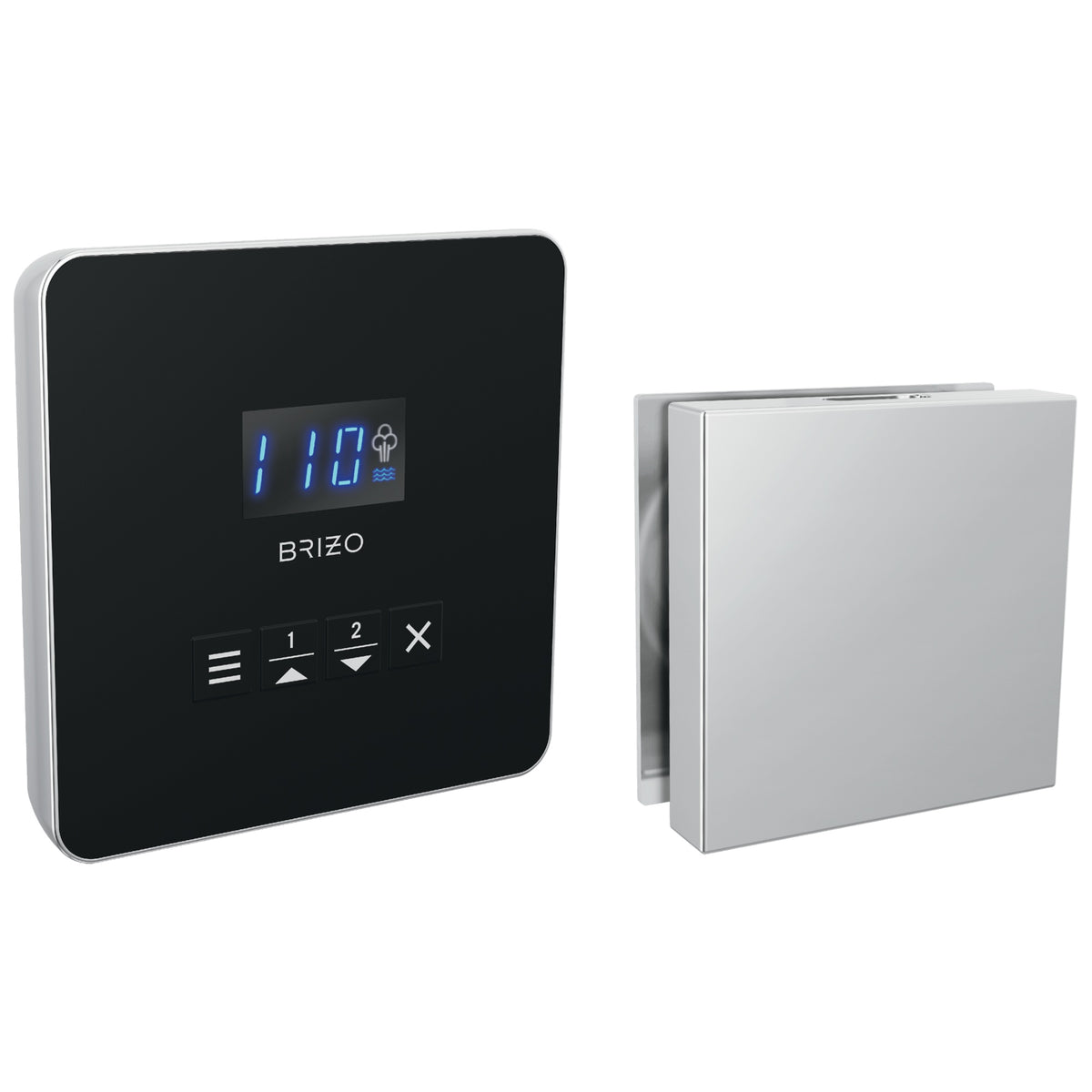 Square Steam Shower Control - Lumicoat Chrome