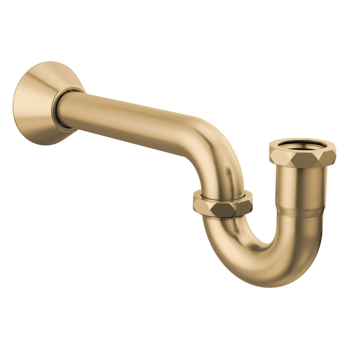 P-Trap with Flange - Brass - Luxe Gold